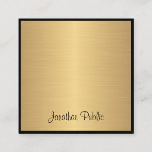 Moderne Handschrift Script Glamour Gold Chic Quadratische Visitenkarte