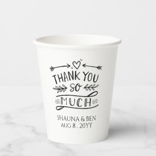 Moderne Handschrift Skript Vielen Dank Papier Cup Pappbecher