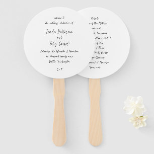 Moderne handschriftliche einfache Hochzeitsprogram Fächer
