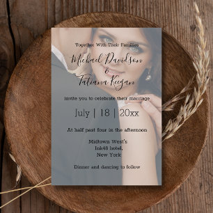 Moderne handschriftliche Hochzeit verblasste Foto-
