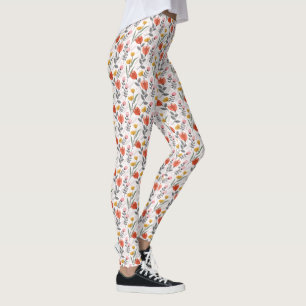 Moderne Handzeichnung - Tulips Leggings