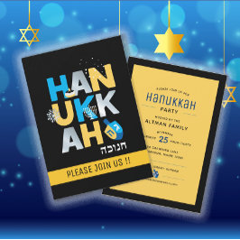 Moderne Hanukkah-Party Einladung