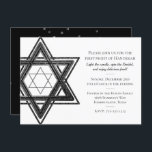 Moderne Hanukkah Schwarz-weißer Star von David Par Feiertagskarte<br><div class="desc">Minimal klassisch schwarz Bar/Bat Mitzvah und Hanukkah modernen Star of David vor einem soliden Hintergrund schafft ein elegantes,  raffiniertes Design. Für andere koordinierende Farben oder passende Produkte,  besuchen Sie JustFharryn @ Zazzle.com oder kontaktieren Sie den Designer,  c/o Fharryn@yahoo.com Alle Rechte vorbehalten. #zazzlemade #christmasdecor</div>