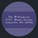 Moderne Hanukkah Star Lines Blue Rücksendeadresse Runder Aufkleber<br><div class="desc">Moderne Hanukkah Star Lines Blue Rücksendeadresse Classic Round Sticker</div>