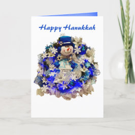 Moderne Hanukkah Star von David Snowman Wreath Feiertagskarte
