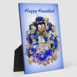Moderne Hanukkah Star von David Snowman Wreath Fotoplatte