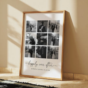 Moderne 'Happily Ever After 9 Foto-Collage' Hochze Poster