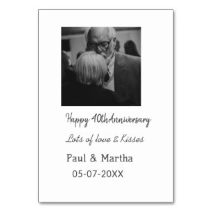 Moderne Happy 40. Hochzeitstag Name Datum Foto Tischnummer