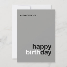 Moderne Happy Birthday Karte – Minimales Design