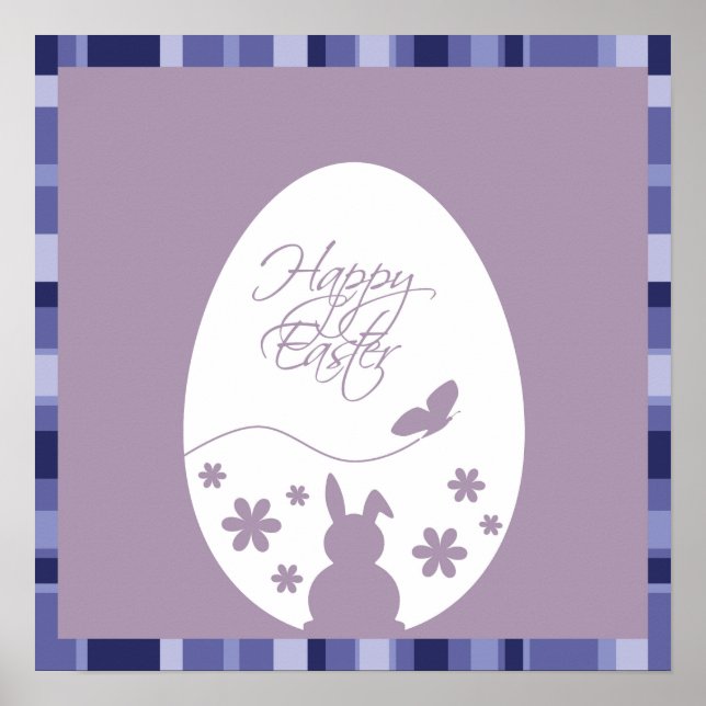 Moderne Happy Easter Pastel Lila Poster (Vorne)