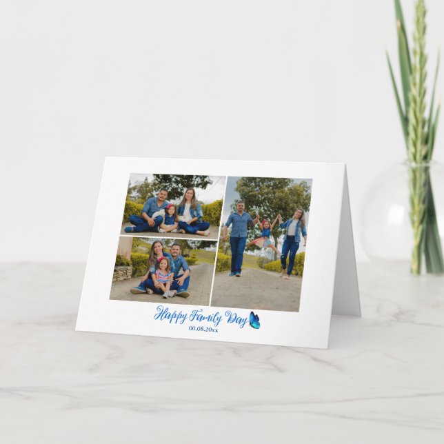 Moderne Happy Family Day Fotos Ferienkarte Karte (Vorderseite)