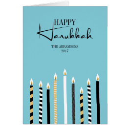 Moderne Happy Hanukkah Candle Holiday Grußkarte