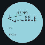 Moderne Happy Hanukkah Candles Holiday Sticker<br><div class="desc">Personalisieren Sie den benutzerdefinierten Text oben. Weitere Koordinationsgegenstände finden Sie in unserer Kollektion "Happy Hanukkah Candles".</div>