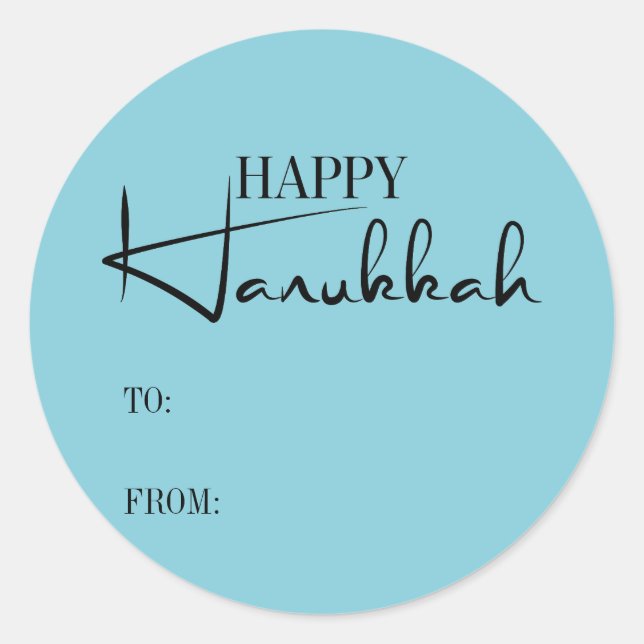 Moderne Happy Hanukkah Candles Holiday Sticker (Vorderseite)