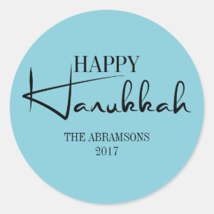 Moderne Happy Hanukkah Candles Holiday Sticker