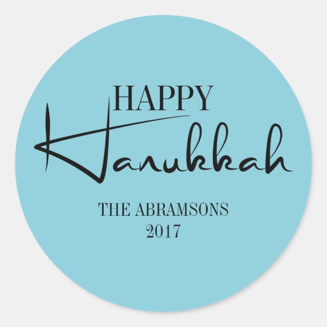 Moderne Happy Hanukkah Candles Holiday Sticker (Vorderseite)