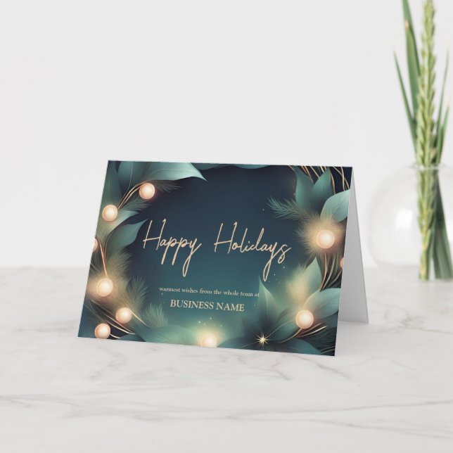 Moderne Happy Holidays Corporate Card Dankeskarte (Vorderseite)