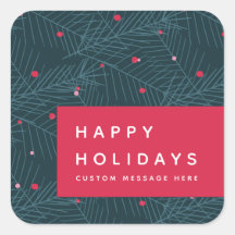Moderne Happy Holidays Spruce Custom