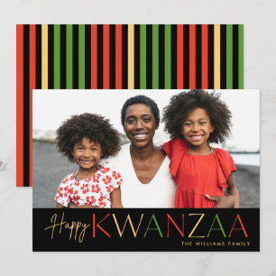 Moderne Happy Kwanzaa Foto Holiday Card Feiertagskarte