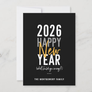 Moderne Happy New Year Spaß Holiday Card Feiertagskarte