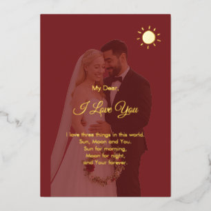 Moderne Happy Valentine's Day Foto Folien Feiertagskarte