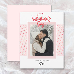 Moderne Happy Valentine's Day Karte mit Foto