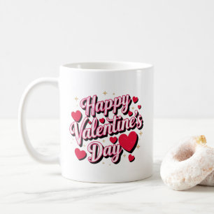 Moderne Happy Valentine's Day Script Hörer Kaffeetasse