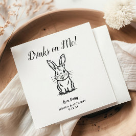 Moderne Hasen-Hochzeits-Cocktailservietten  Serviette