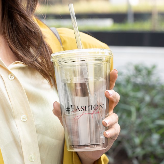 Moderne Hashtag Social Media Custom Bridesmaid Ges Acryltrinkbecher (Von Creator hochgeladen)