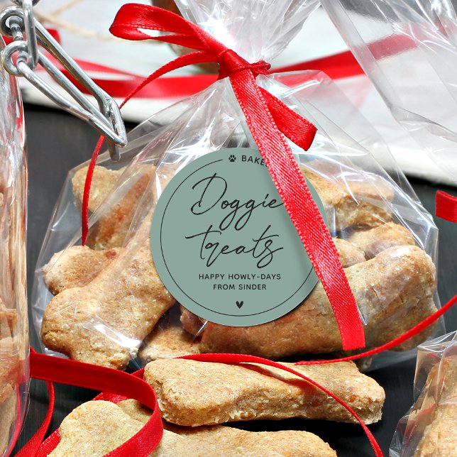 Moderne, hausgemachte Doggie-Leckereien Runder Aufkleber (Modern Homemade Doggie Treats Classic Round Sticker)