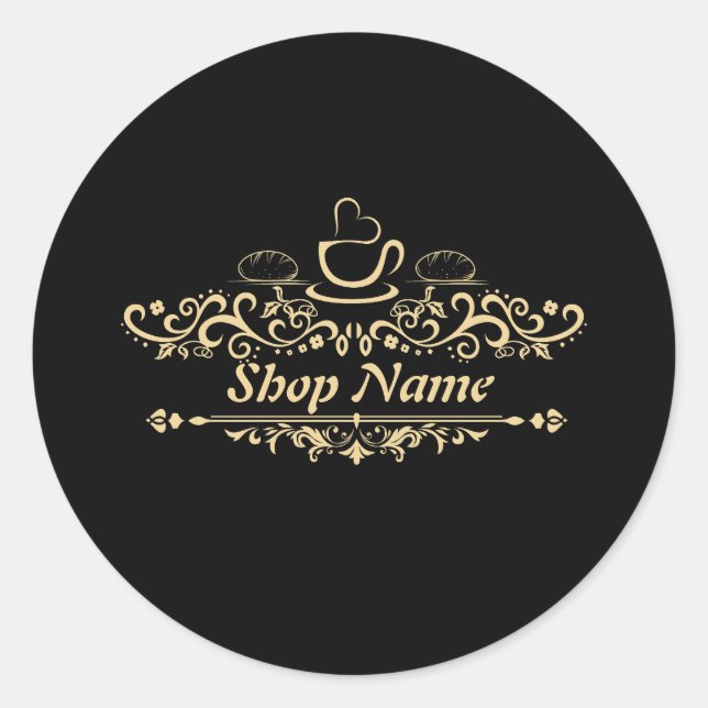 Moderne, hausgemachte Kaffeebäckerei - kundenspezi Runder Aufkleber (Vorderseite)