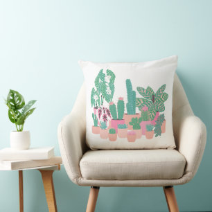 Moderne Hauspflanzen-Illustration Dekoratives Kiss Kissen