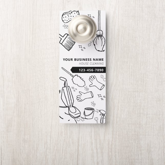 Moderne Hausreinigung Janitorial Housekeeping Türanhänger (Auf Knauf)