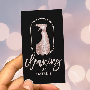 Moderne Hausreinigung Logo Rose Gold Typografie Visitenkarte