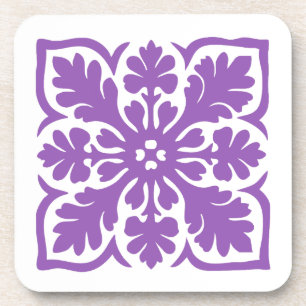 Moderne Hawaiian Quilt Royal Lila Island Hawaii Getränkeuntersetzer
