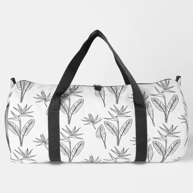Moderne hawaiianische Druckvogel mit Paradiesmuste Duffle Bag (Rückseite)