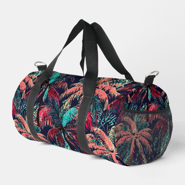 Moderne hawaiianische Druckvogel mit Paradiesmuste Duffle Bag (Rechte Ecke)