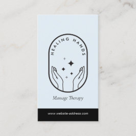 Moderne HeilHände Massage Schwarz-Blau-Logo Visitenkarte