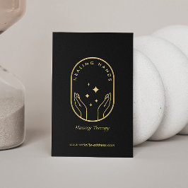 Moderne Heilhandmassage, Wellness Gold Logo Visitenkarte