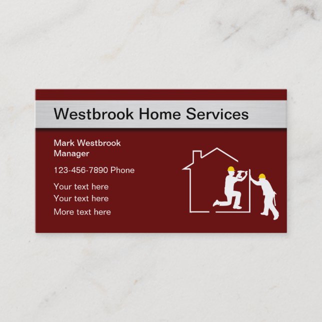 Moderne Heimservices Visitenkarte (Vorderseite)