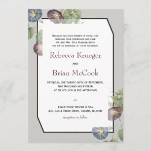 Moderne Heirloom Morning Glory Hochzeit Einladung