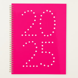 Moderne, heiß rosa Jahrtypografie Planer