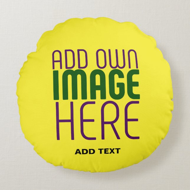 MODERNE, HELL-GELB-BILD-TEMPLATE RUNDES KISSEN (Vorderseite)
