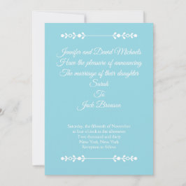 Moderne hellblaue und weiße Hochzeitseinladung Einladung