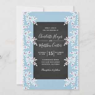Moderne hellblaue Winter Hochzeitskarte Einladung