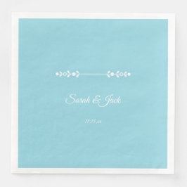 Moderne helle Blauen und Weiße Hochzeit Serviette