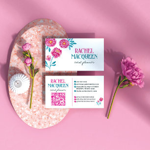 Moderne, helle Blumen Blumen Wasserfarbe Visitenkarte