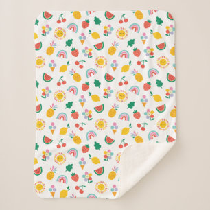 Moderne helle bunte lächelnde Sonnen und Regenböge Sherpadecke