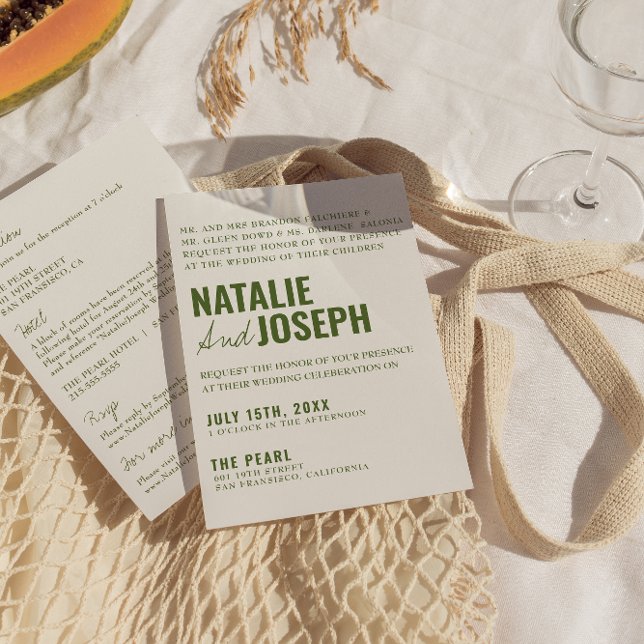 Moderne, helle Farben in einer Hochzeit Einladung (Von Creator hochgeladen)