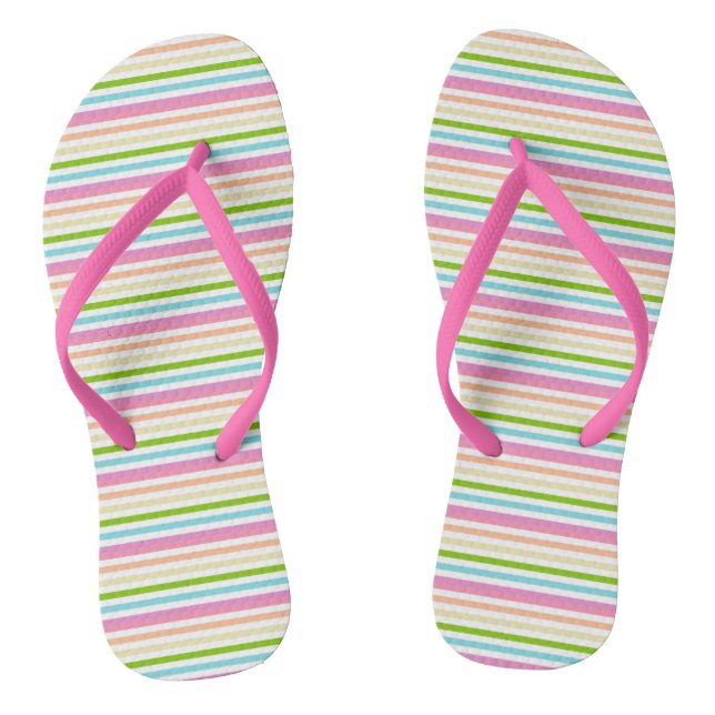 Moderne helle Farben Rosa Rosa Gelb Blau Grün Flip Flops (Fußbett)